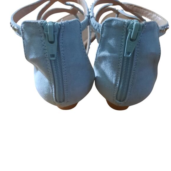 Maurices Eileen Embellishment Rhinestone Strapy Wedge Zip Back Sandals Size 8 - Picture 5 of 9